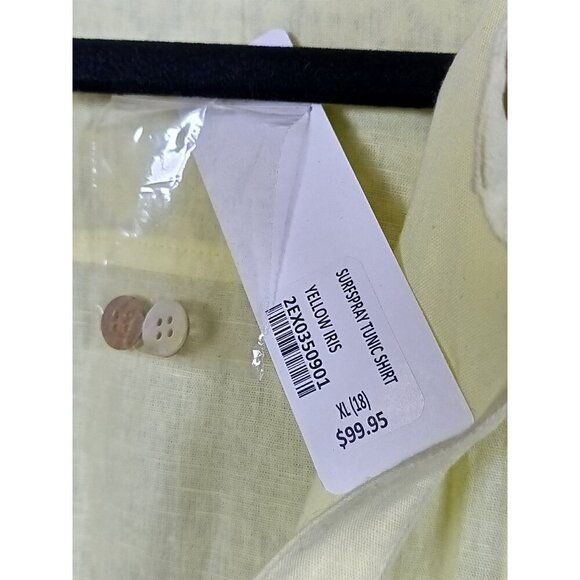 Soft Surroundings Size XL Yellow Iris Surfspray Tunic Shirt Linen Cotton Blend - Picture 6 of 10